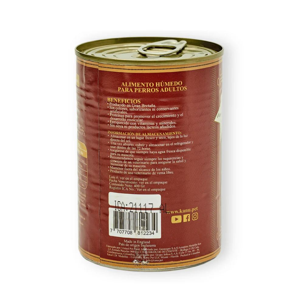 Alimento Húmedo Goulash Pollo y Salmón Kanu Pet  para perro adulto