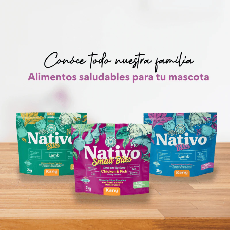 Alimento seco Nativo Bites Cordero Kanu Pet para cachorros