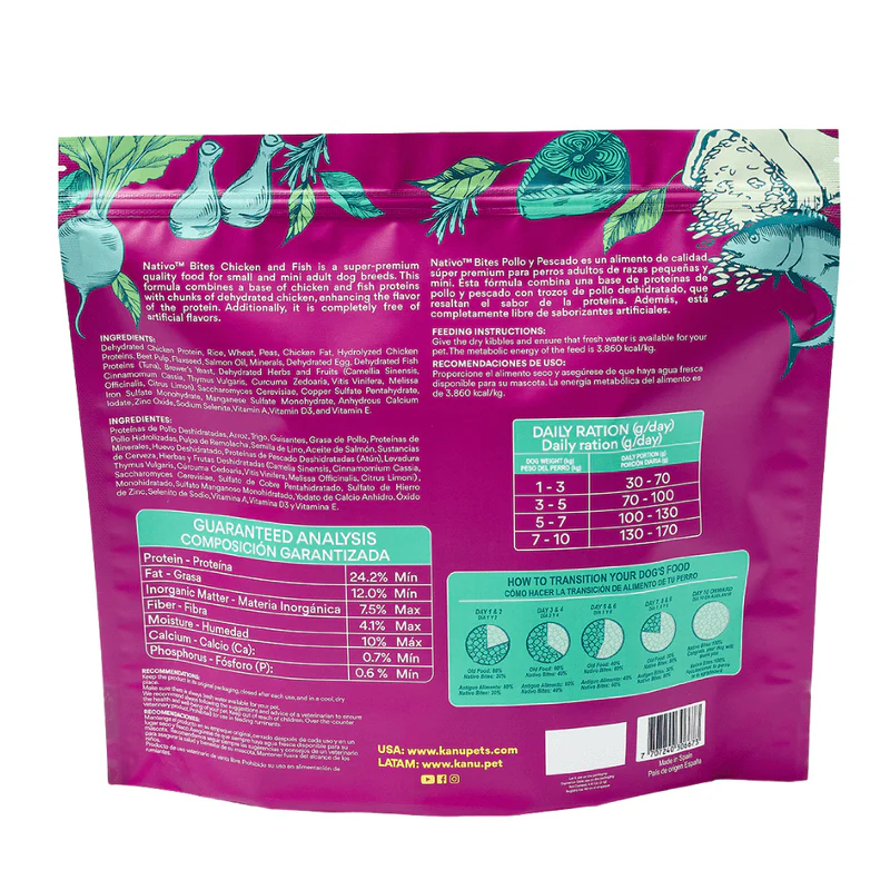 Alimento seco para perro adulto Nativo Small Bites Pollo Kanu Pet x 2 Kg