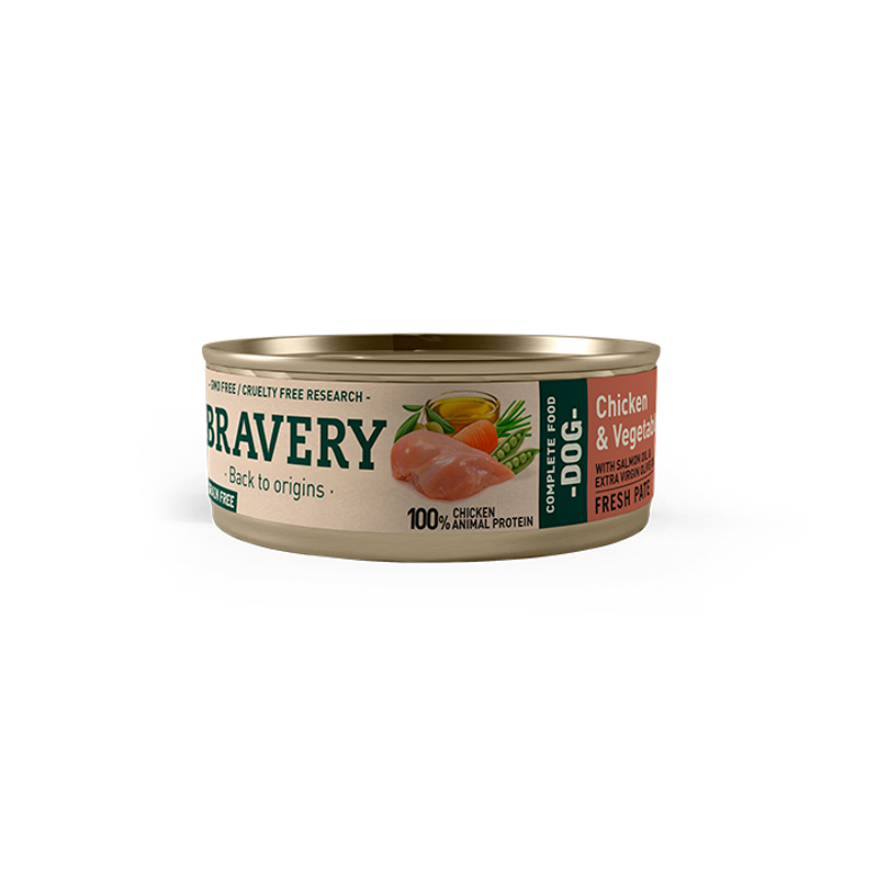 BRAVERY CHICKEN AND VEGETABLES ADULT DOG WET FOOD 80 GR