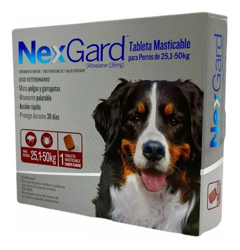 6 Pastillas Nexgard Antipulgas Para Perros Tamaño Elegir