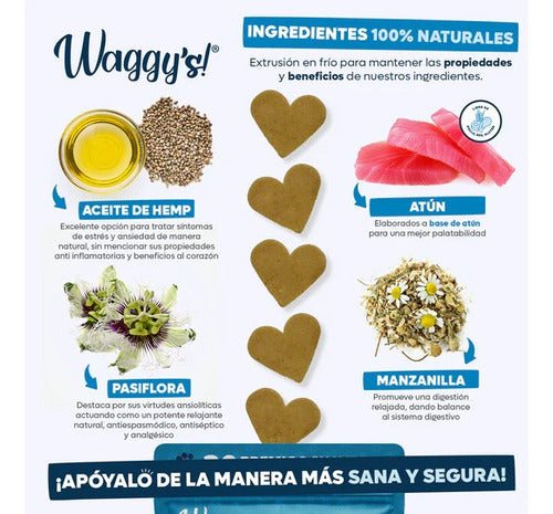 Waggys Calming Premios Suaves Para Perro De 9 A 23kg 30 Pzas - Imagen 5