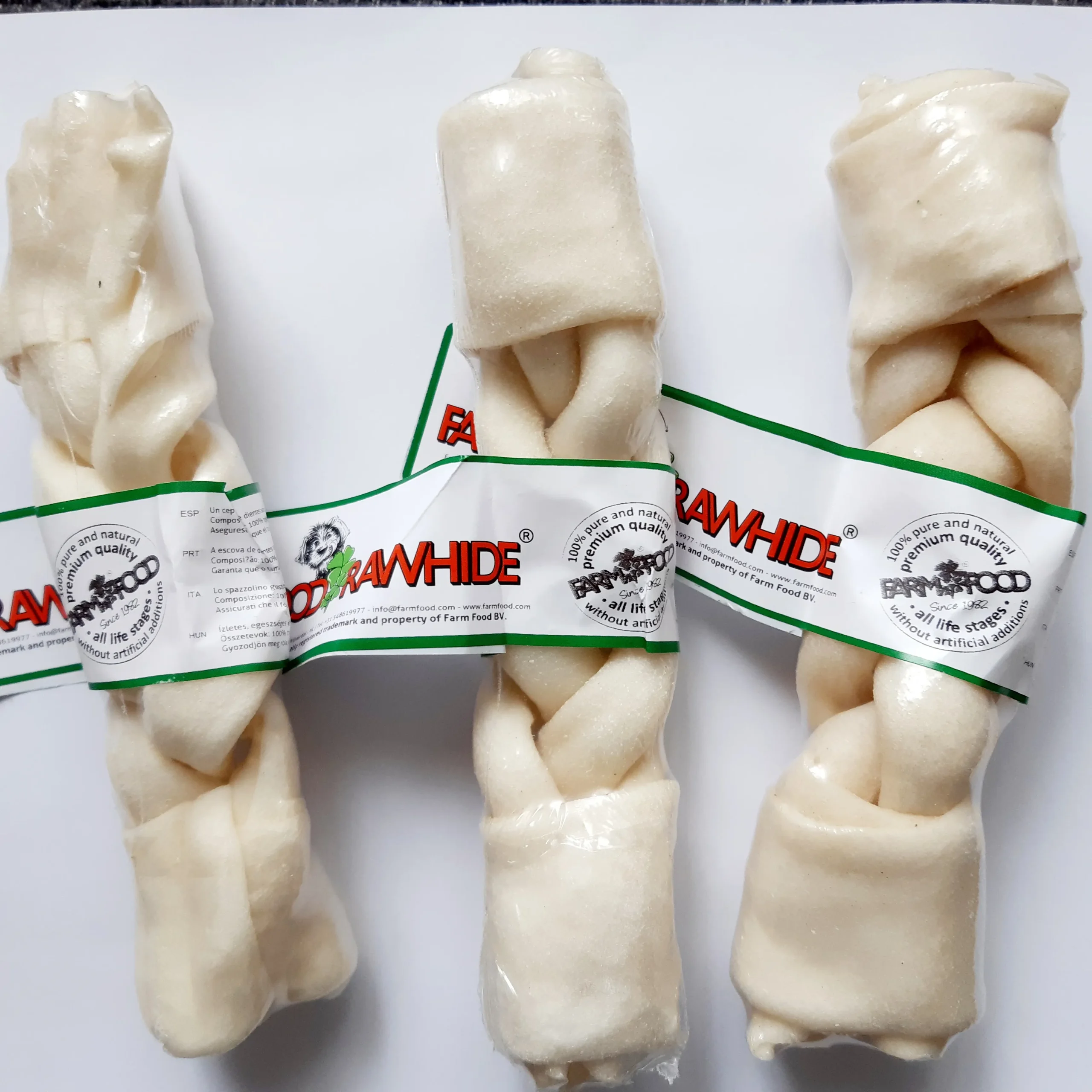 Hueso natural trenzado Rawhide Bride Farmfood