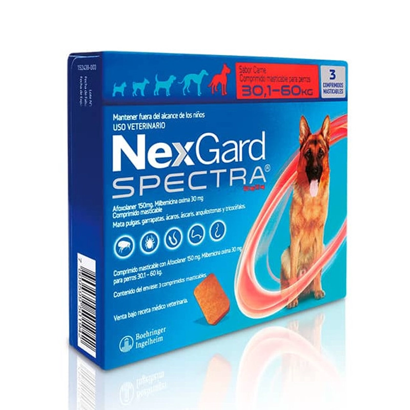 Nexgard Spectra para Perros 30,1 a 60 kg 3 Dosis Masticables
