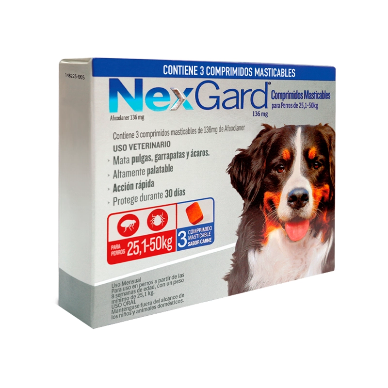 Nexgard para Perros 25 a 50 Kg 3 Dosis Masticables
