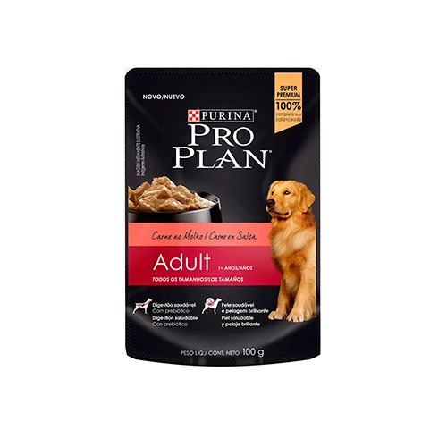 Pro Plan Pouch Alimento Húmedo Perro Adulto Carne 100 Gr