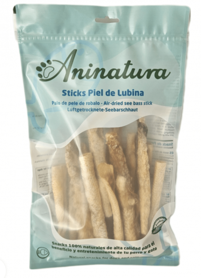 Sticks piel de lubina. Snack natural Aninatura