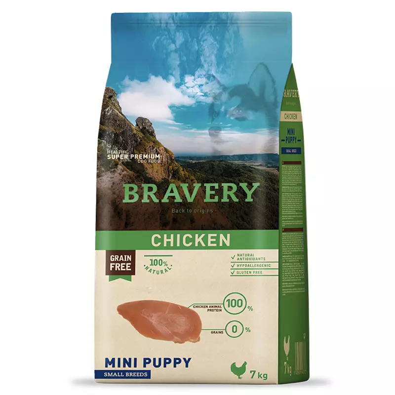 BRAVERY CANINO  MINI PUPPY SMALL BREEDS POLLO